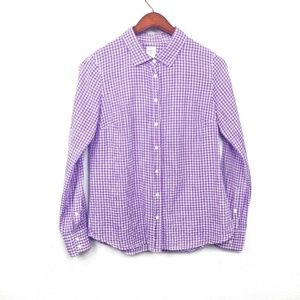 J. Crew Purple Checkered Button Down Shirt, XS